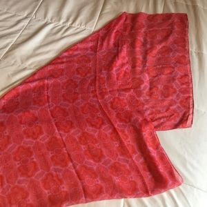 Pink and Orange Patterned Scarf